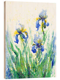 Holzbild Schwertlilien - Zaira Dzhaubaeva