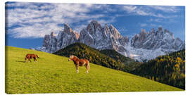 Leinwandbild Herbst im Villnößtal Südtirol
