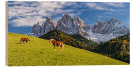 Holzbild Herbst im Villnößtal Südtirol - Achim Thomae