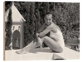 Holzbild Romy Schneider - Der Swimmingpool, 1969