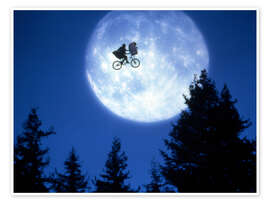Poster E.T. - Der Außerirdische, 1982, das fliegende Fahrrad