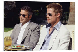 Aluminium print George Clooney, Brad Pitt - Ocean's Eleven, 2001