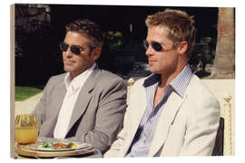 Holzbild George Clooney, Brad Pitt - Ocean's Eleven, 2001