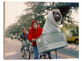 Holzbild E.T. - Der Außerirdische, 1982, Fahrradszene