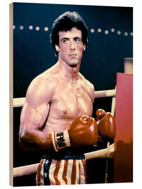 Holzbild Sylvester Stallone in Rocky III, 1982