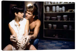 Leinwandbild Demi Moore und Patrick Swayze, die Töpferszene