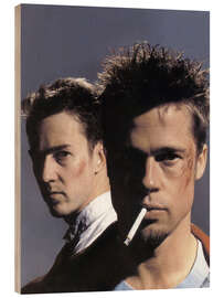 Holzbild Edward Norton und Brad Pitt - Fight Club, 1999