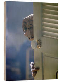 Holzbild E.T. - Der Außerirdische in Elliot's Haus