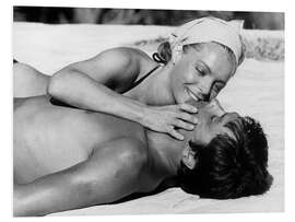 Hartschaumbild Der Swimmingpool - Romy Schneider und Alain Delon