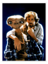 Wandbild Steven Spielberg und E.T.
