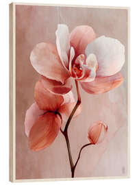 Holzbild Rosé-Orchidee