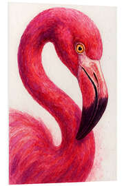 Hartschaumbild Pinker Flamingo