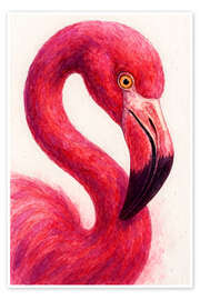 Wandbild Pinker Flamingo - Natalie Bruns