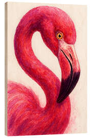 Holzbild Pinker Flamingo