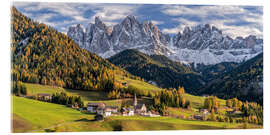 Acrylglasbild Hersbt im Villnößtal Südtirol