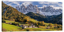Leinwandbild Hersbt im Villnößtal Südtirol