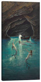 Leinwandbild Fischer und Meerjungfrauen in der Grotte auf Capri - Hermann Corrodi