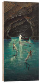 Holzbild Fischer und Meerjungfrauen in der Grotte auf Capri - Hermann Corrodi