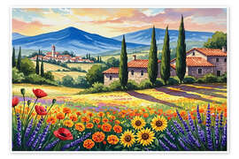 Wandbild Landschaft in der Provence - Mango Art