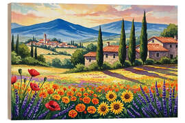 Holzbild Landschaft in der Provence