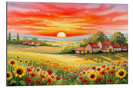 Magnettafel Sonnenuntergang auf den Feldern