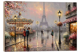 Holzbild Romantik in Paris