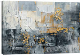 Leinwandbild Muster in Grau- und Goldtönen - Mango Art