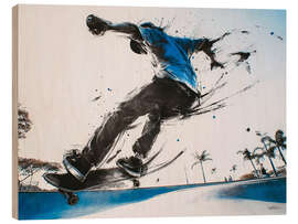 Holzbild Blauer Skater - artill