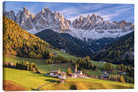 Leinwandbild Herbstfarben im Villnößtal Südtirol