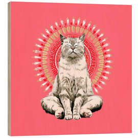 Holzbild Stille Pfoten, ruhiger Geist - DejaReve