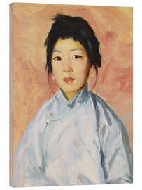 Holzbild Porträt einer Frau (Tam Gan)