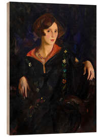 Holzbild Porträt einer Frau (Louise Getz)