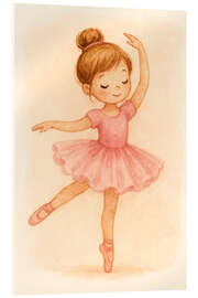 Acrylglasbild Kleine Ballerina im rosa Kleid