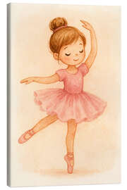 Leinwandbild Kleine Ballerina im rosa Kleid