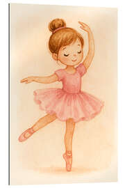Quadro em plexi-alumínio Little Ballerina in Pink Dress - Natalie Bruns