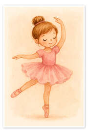 Wandbild Kleine Ballerina im rosa Kleid - Natalie Bruns