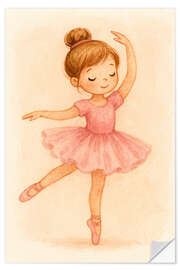 Wandsticker Kleine Ballerina im rosa Kleid