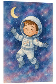 Acrylglasbild Kleiner Astronaut im Weltraum - Natalie Bruns