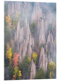Acrylglasbild Erdpyramiden von Renon in den italienischen Dolomiten - Jos Pannekoek