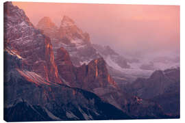 Leinwandbild Sonnenaufgang vom Passo Giau in den italienischen Dolomiten - Jos Pannekoek