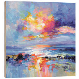 Holzbild Abstrakte Küstenlandschaft