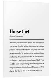 Hartschaumbild Horse Girl: Dictionary Style Quote