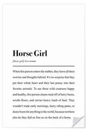 Wandsticker Horse Girl: Dictionary Style Quote