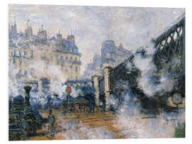 Hartschaumbild Die Pont de l'Europe, Bahnhof Saint-Lazare, 1877