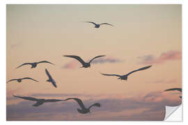 Wandsticker Vogelschwarm im Sonnenuntergang - Nathan Larson