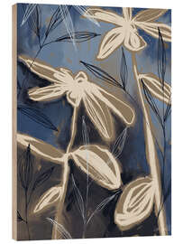 Holzbild Dunkle Landschaft III - Anne Tavoletti