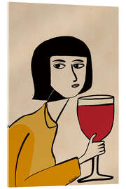 Acrylglasbild Weinliebhaberin