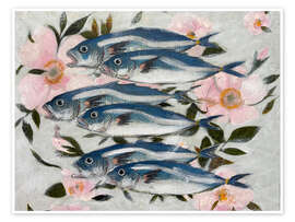 Wandbild Sardines In Pink - Karenina Fabbrizzi