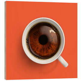 Holzbild Kaffee-Auge
