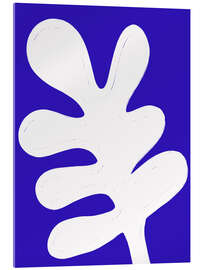 Acrylglasbild Leaf on Blue Canvas - Athene Fritsch